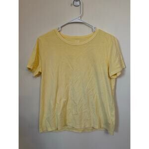 GAP Vintage Pale Banana Organic Cotton Tee Petite Small Short Sleeve